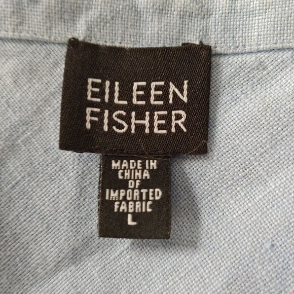 Eileen Fisher Ice Blue Irish Linen Shift Dress Lagom Cottage Lagonlook L - Picture 11 of 13